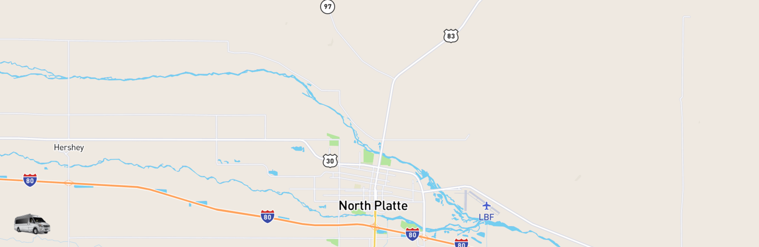 Class B RV Rentals Map North Platte, NE