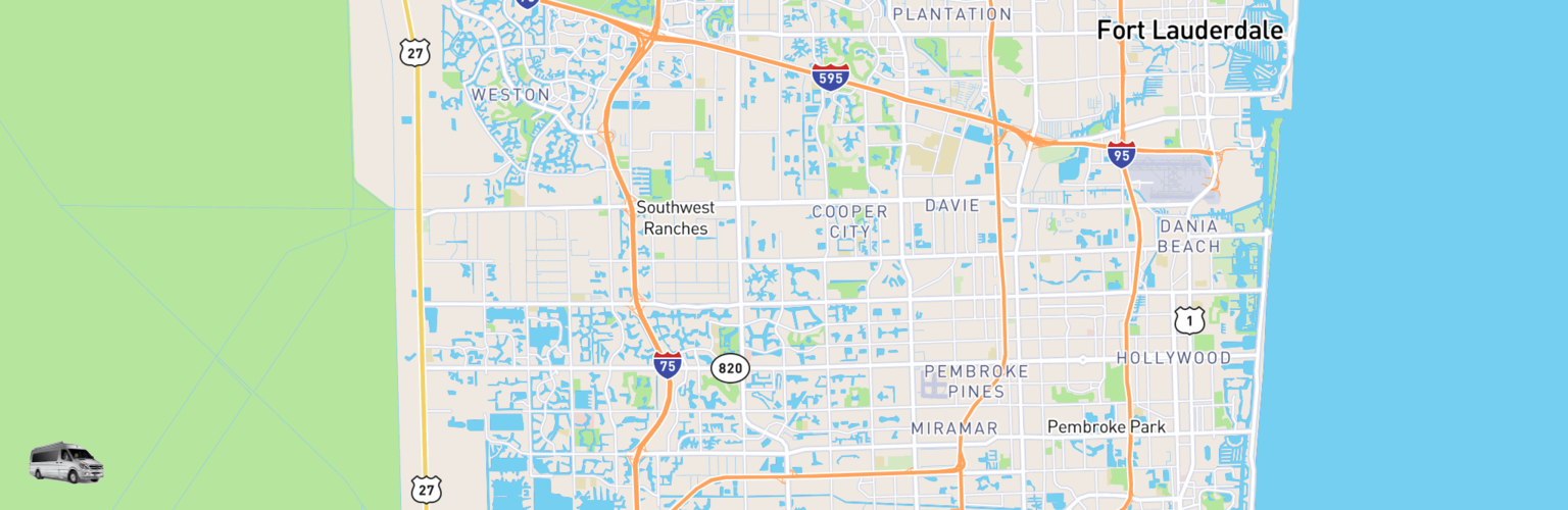 Class B RV Rentals Map Pembroke Pines, FL