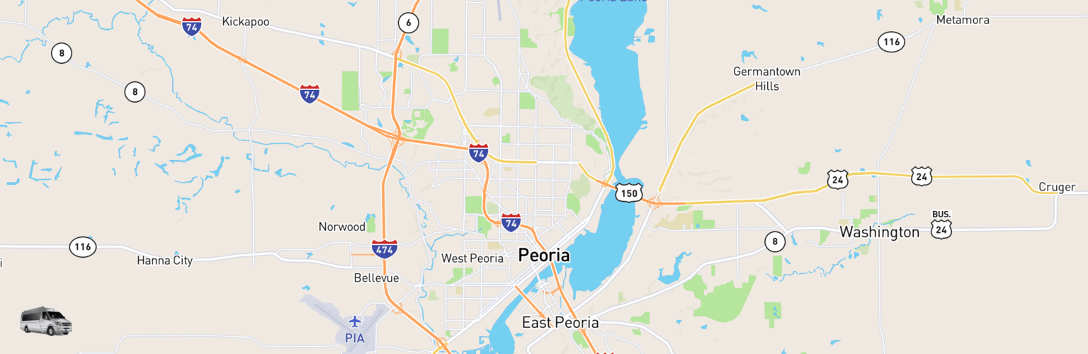 Class B RV Rentals Map Peoria, IL