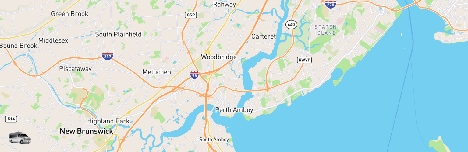Class B RV Rentals Map Perth Amboy, NJ