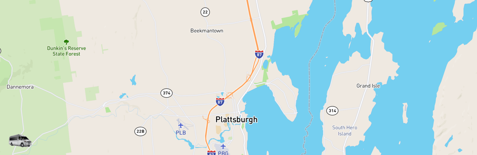 Class B RV Rentals Map Plattsburgh, NY
