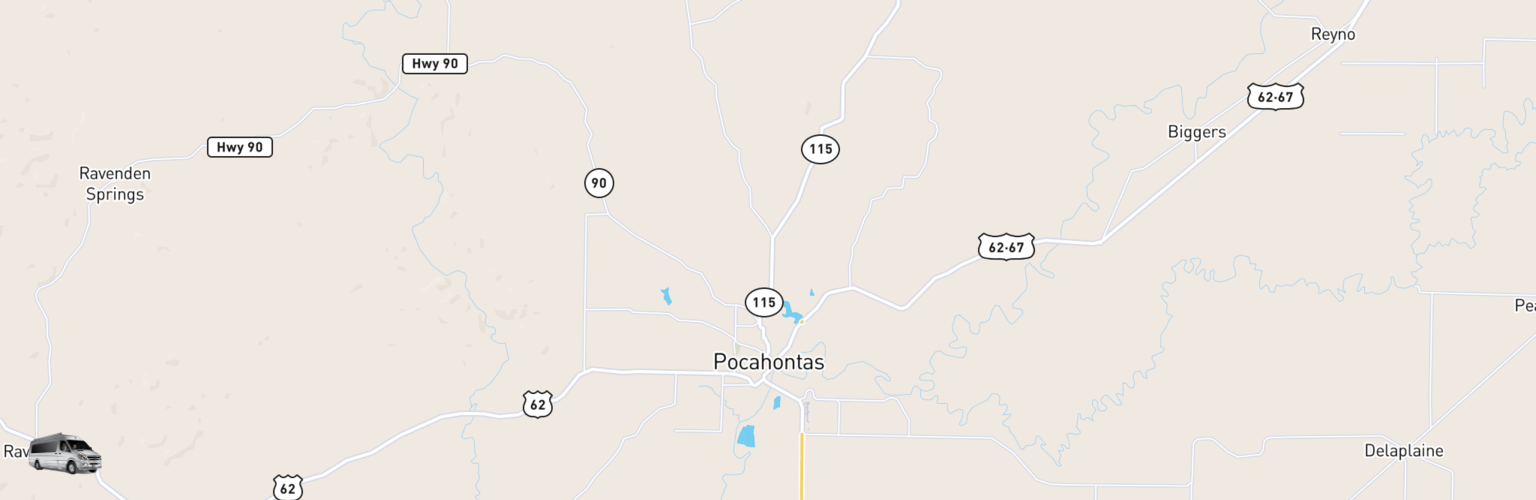 Class B RV Rentals Map Pocahontas, AR