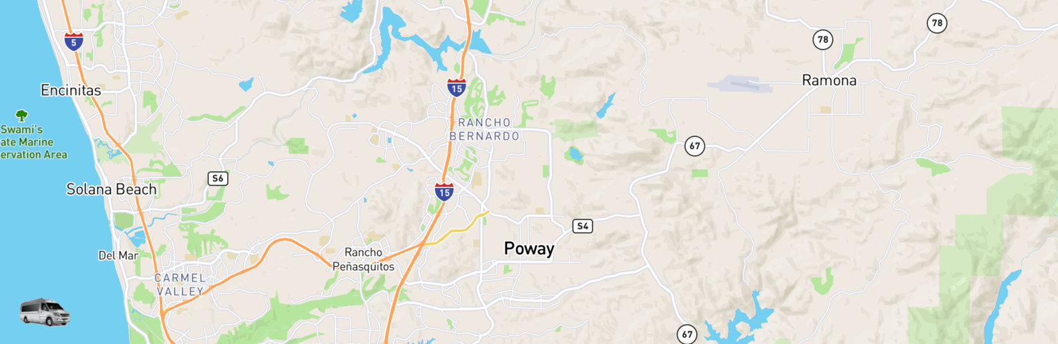 Class B RV Rentals Map Poway, CA