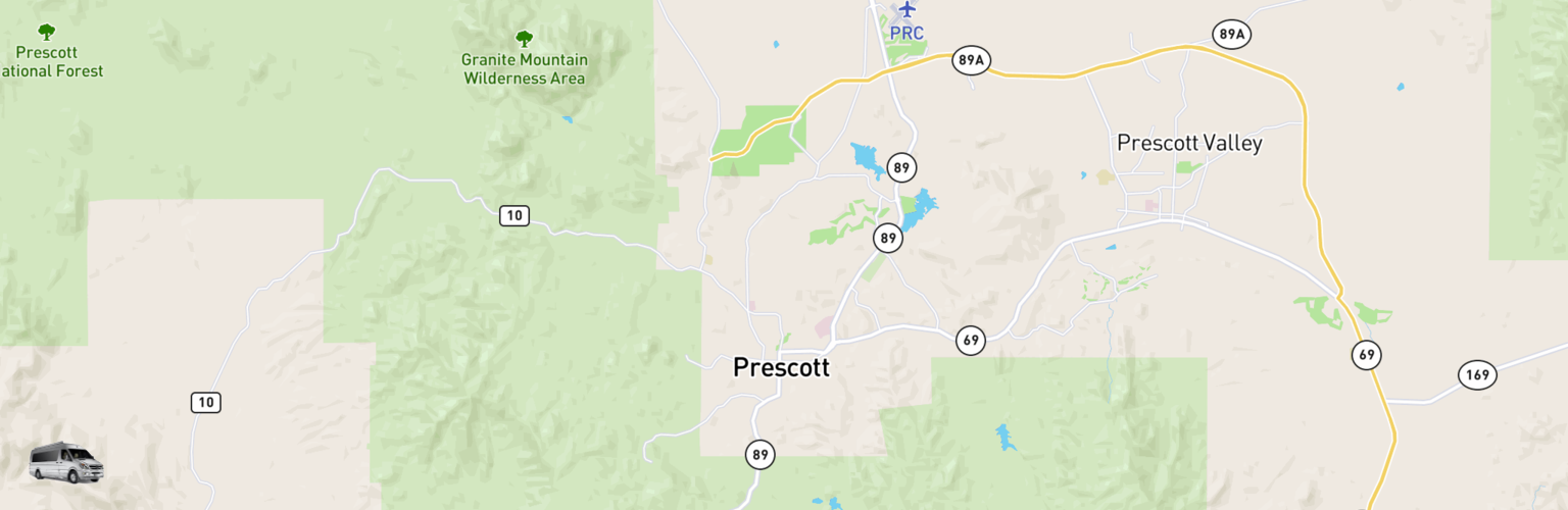 Class B RV Rentals Map Prescott, AZ