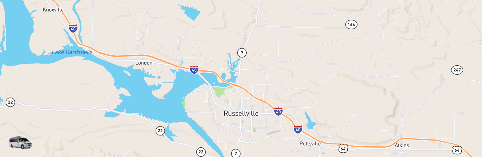 Class B RV Rentals Map Russellville, AR