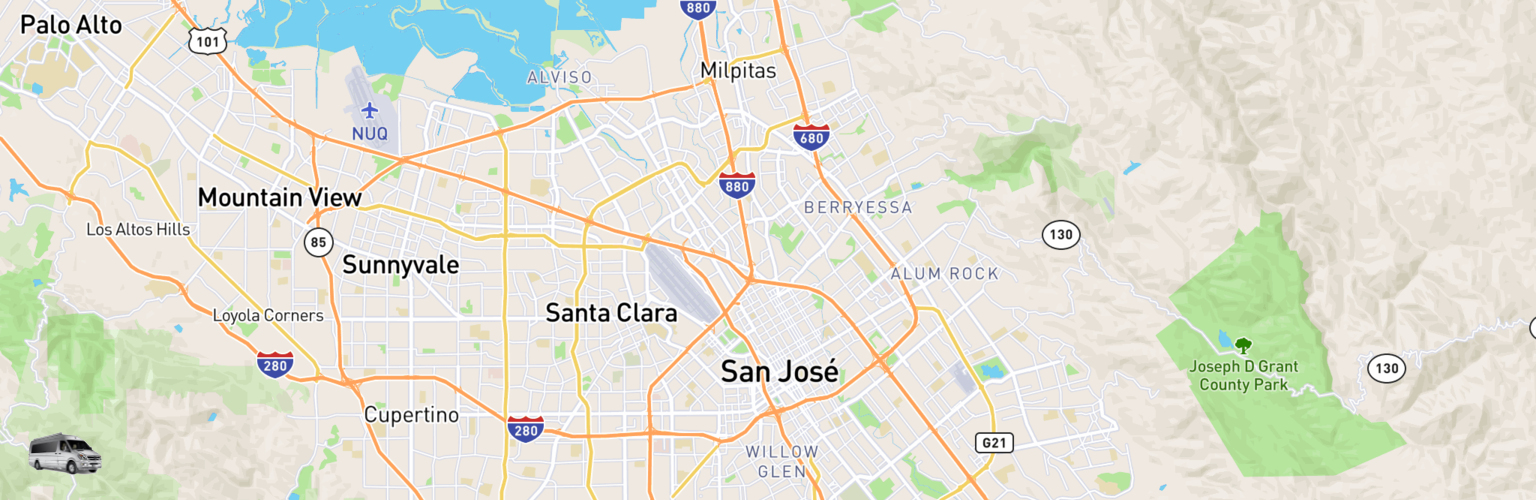 Class B RV Rentals Map San Jose, CA