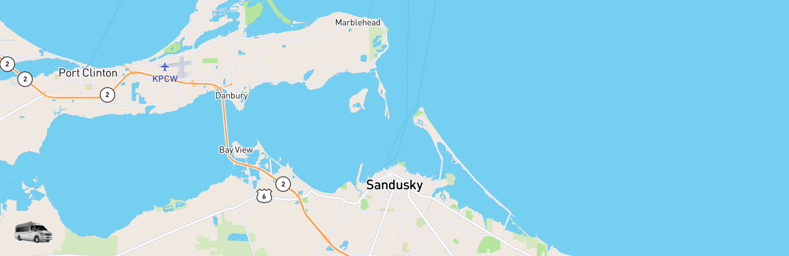 Class B RV Rentals Map Sandusky, OH