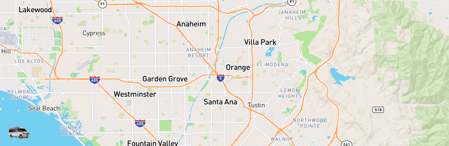 Class B RV Rentals Map Santa Ana, CA