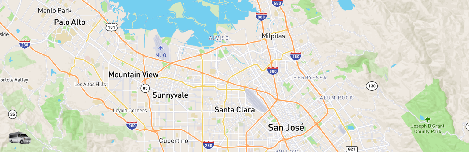 Class B RV Rentals Map Santa Clara, CA