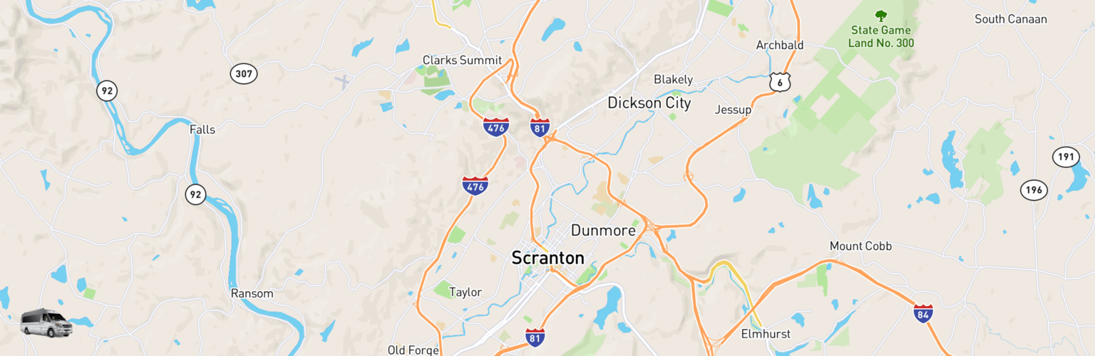 Class B RV Rentals Map Scranton, PA