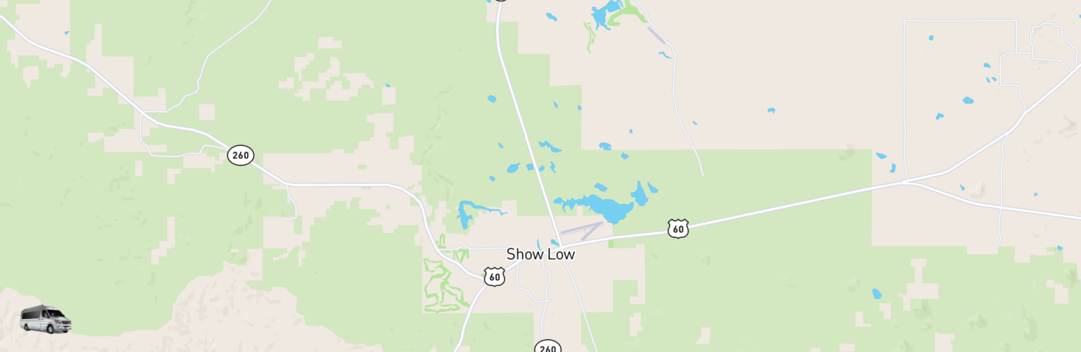 Class B RV Rentals Map Show Low, AZ