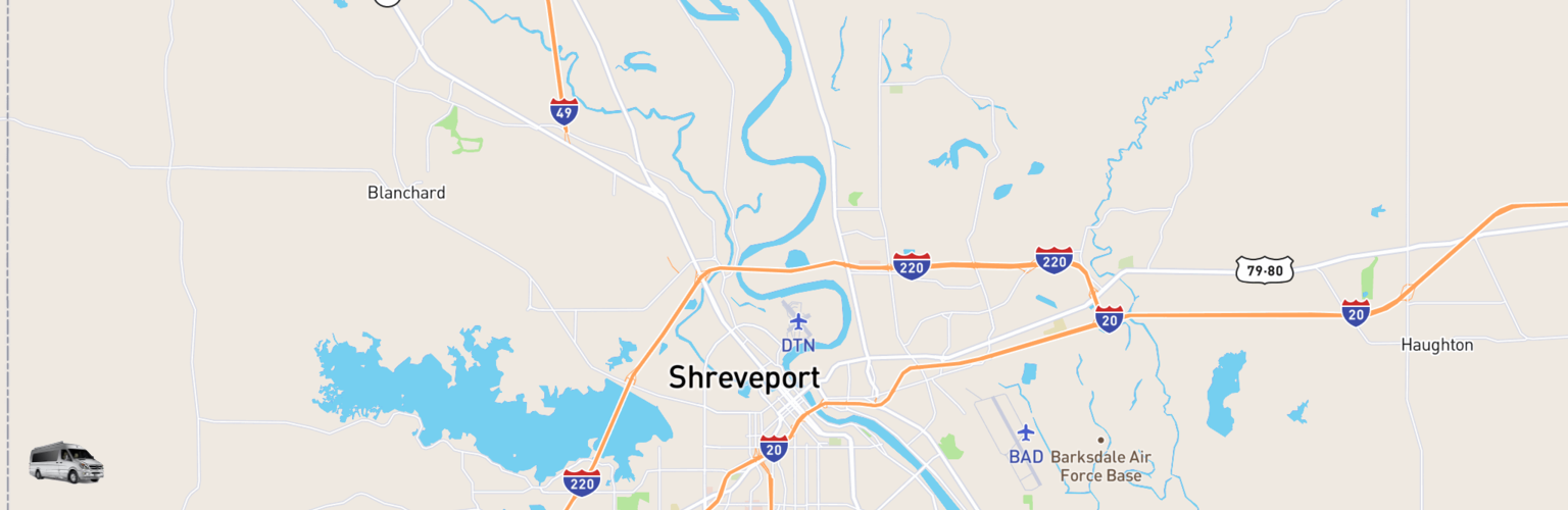 Class B RV Rentals Map Shreveport, LA
