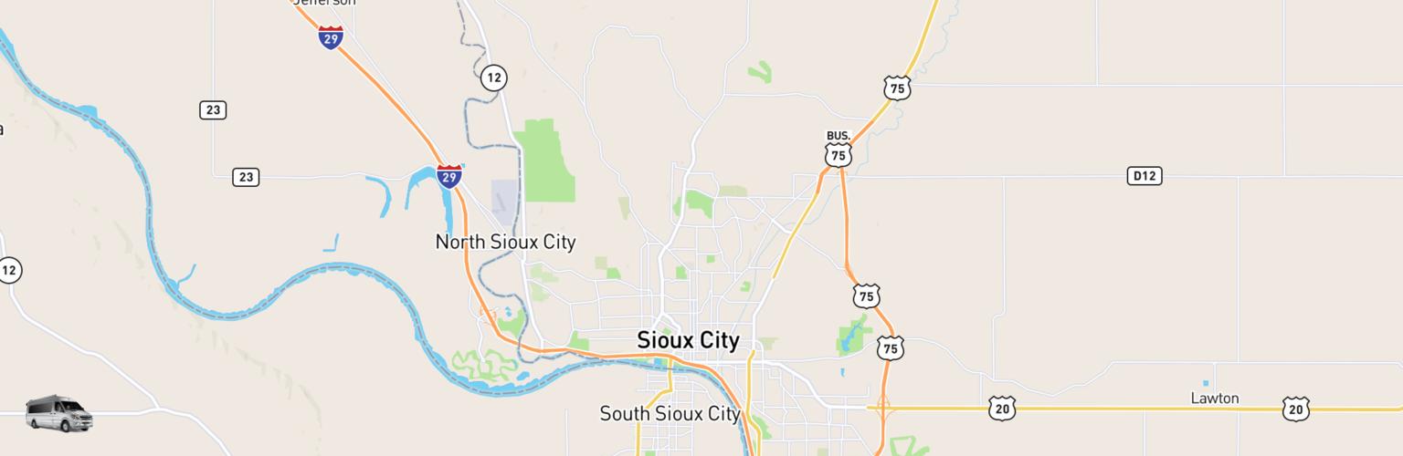 Class B RV Rentals Map Sioux City, IA