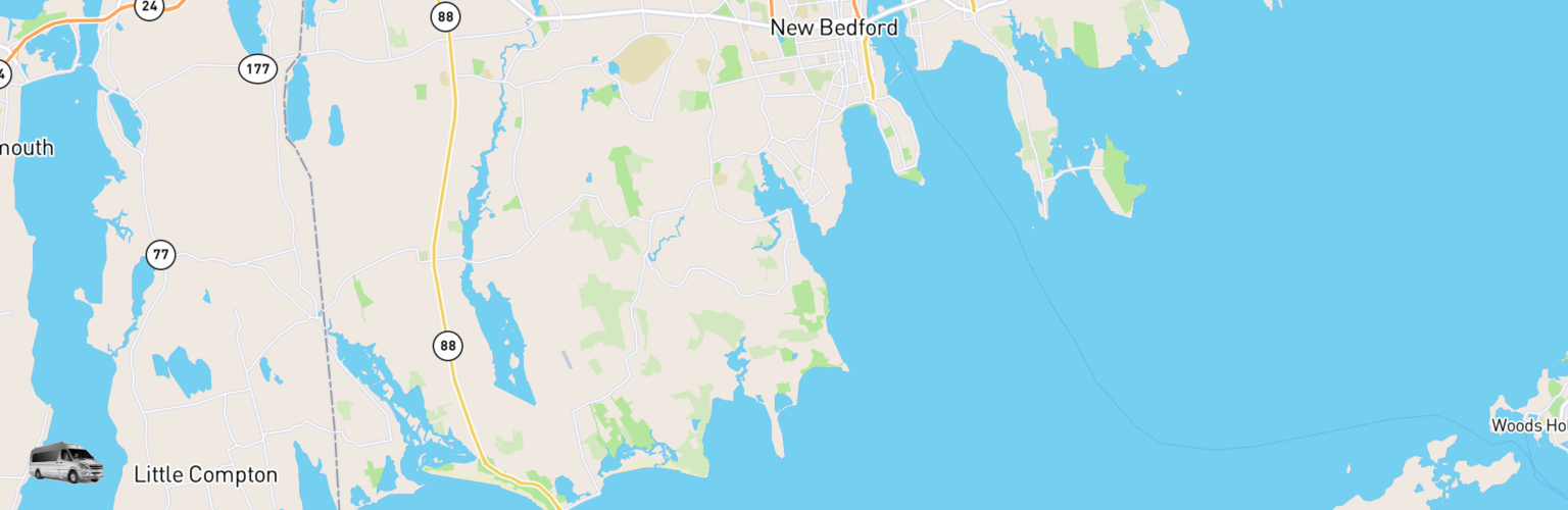 Class B RV Rentals Map South Coast, MA