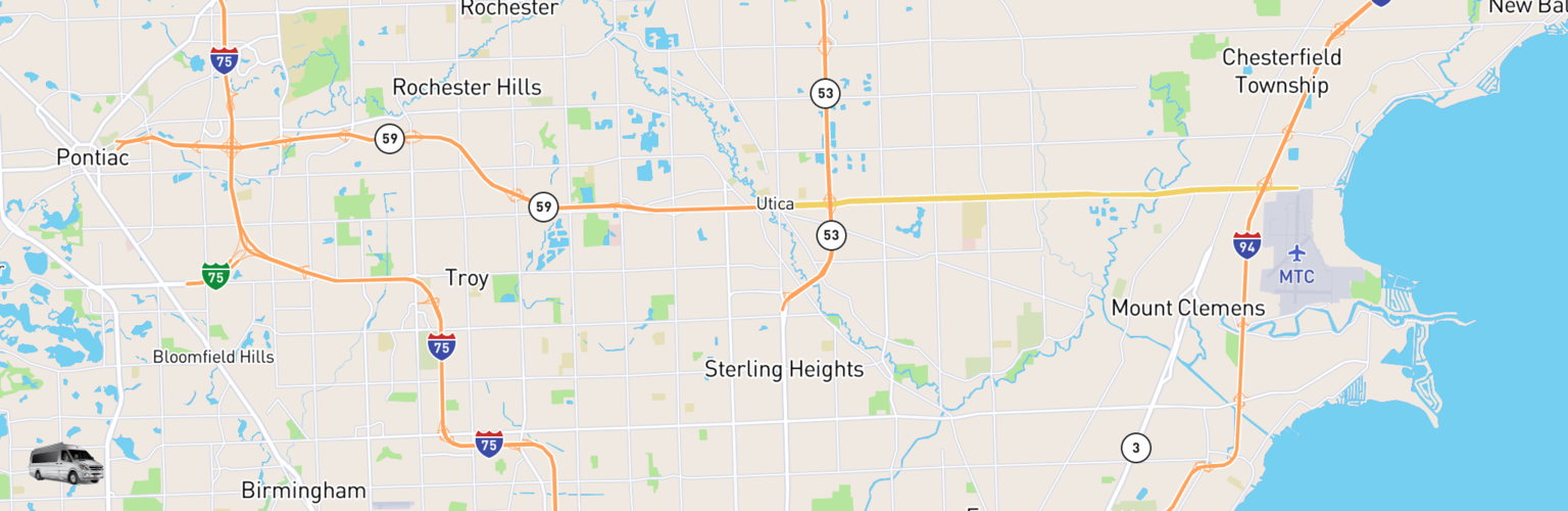 Class B RV Rentals Map Sterling Heights, MI