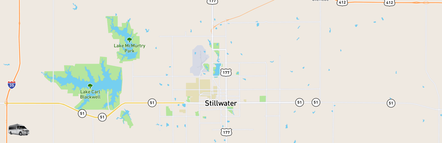 Class B RV Rentals Map Stillwater, OK