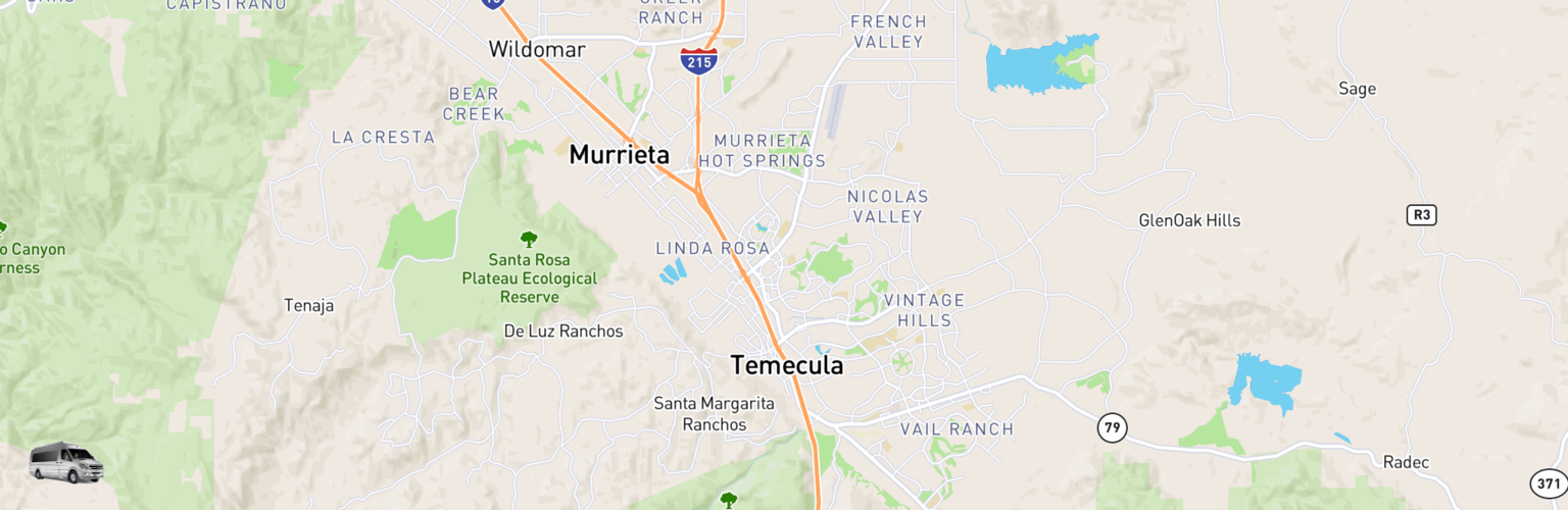 Class B RV Rentals Map Temecula, CA