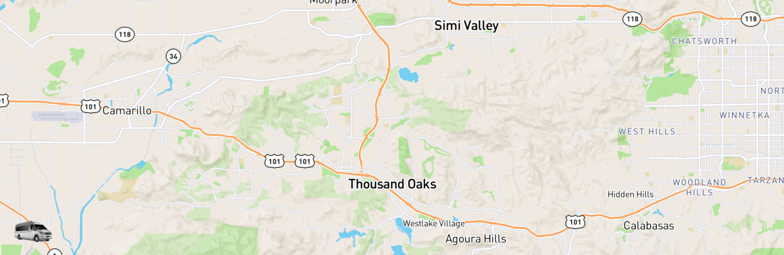 Class B RV Rentals Map Thousand Oaks, CA