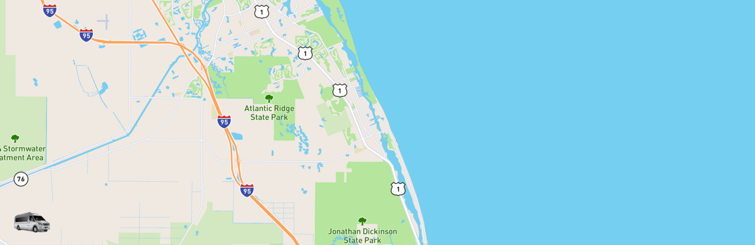 Class B RV Rentals Map Treasure Coast, FL