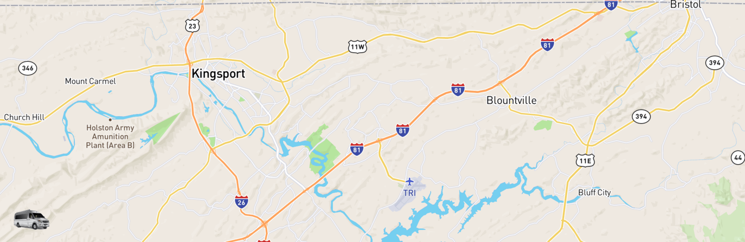 Class B RV Rentals Map Tri Cities, TN