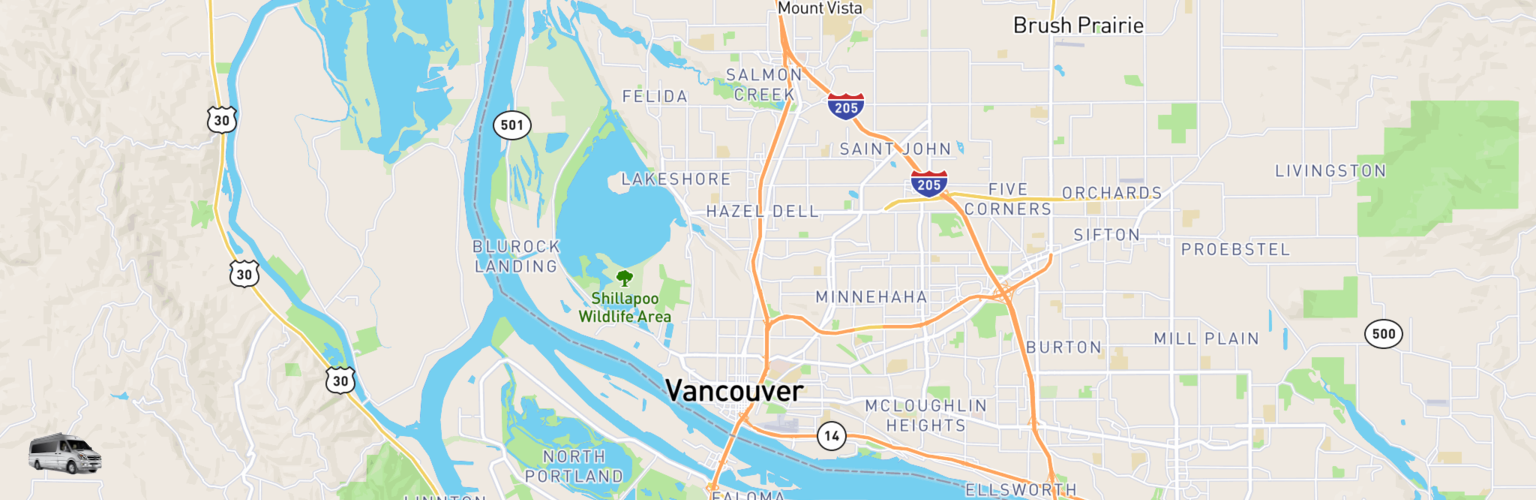 Class B RV Rentals Map Vancouver, WA