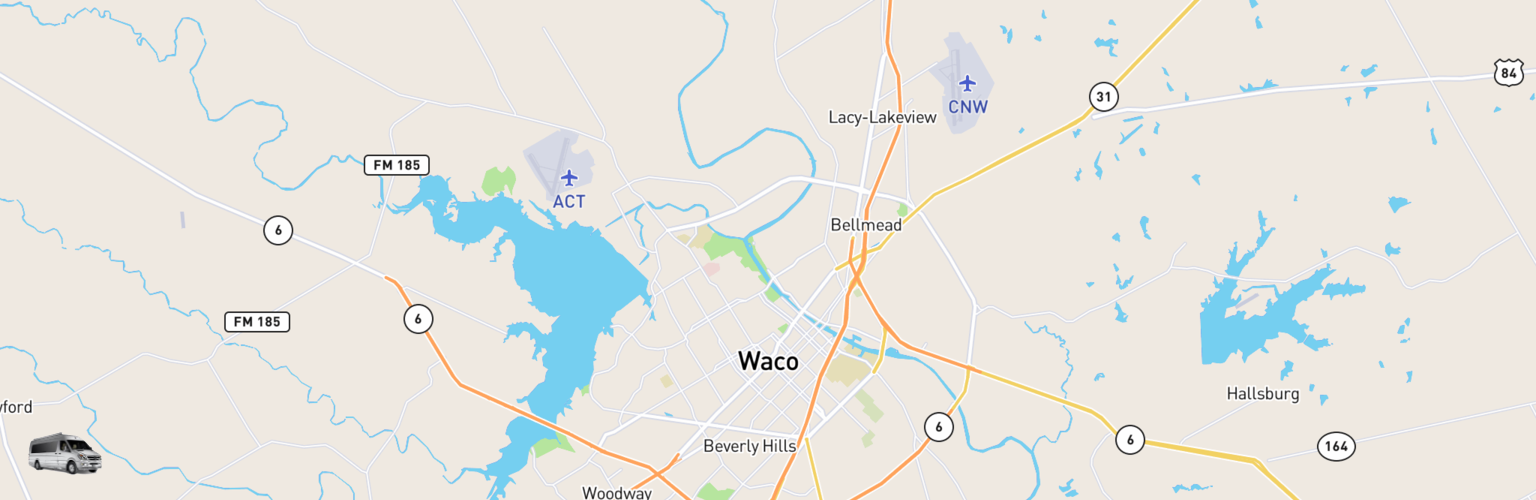 Class B RV Rentals Map Waco, TX