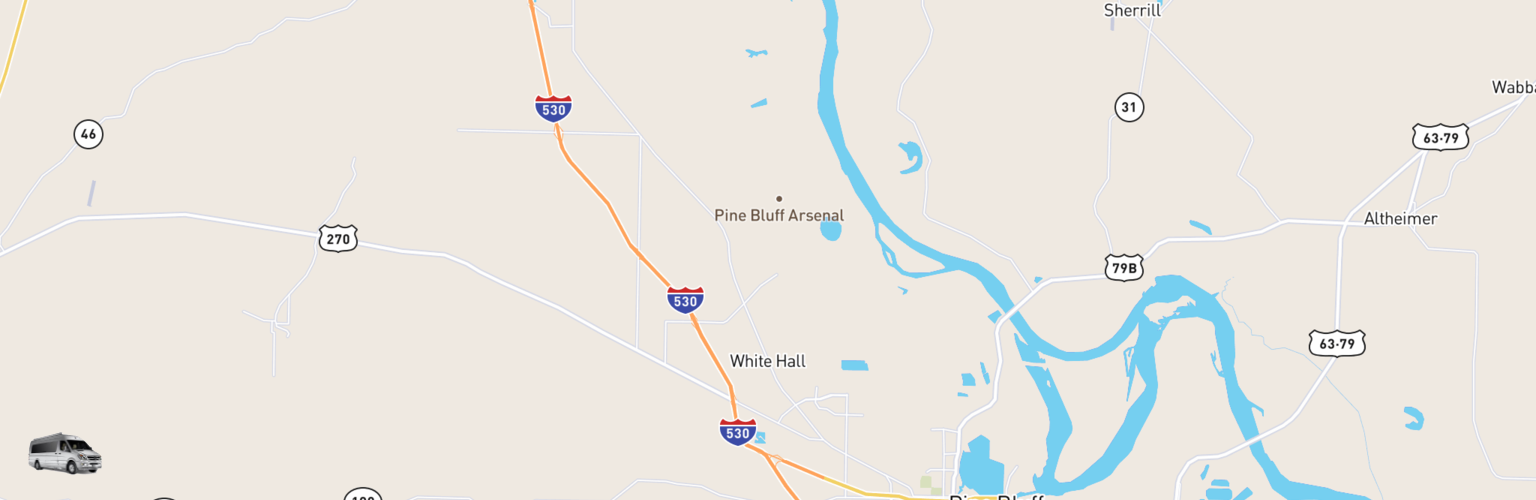 Class B RV Rentals Map White Hall, AR