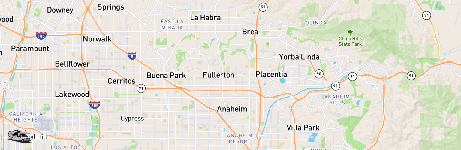Class C RV Rentals Map Anaheim, CA