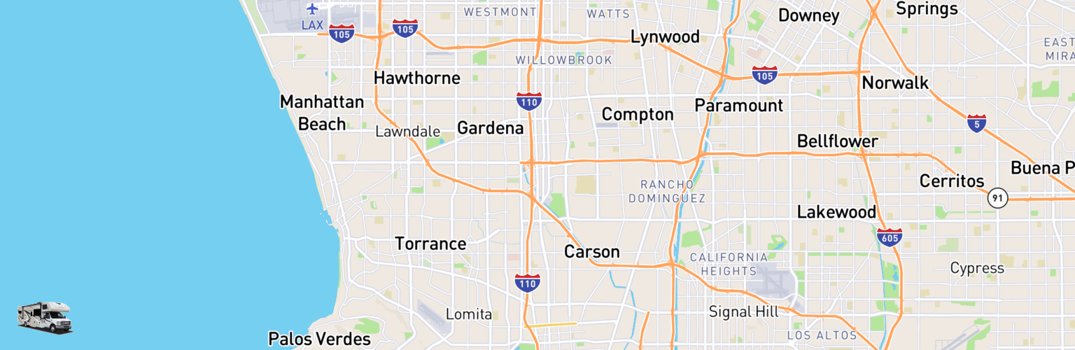 Class C RV Rentals Map Carson, CA