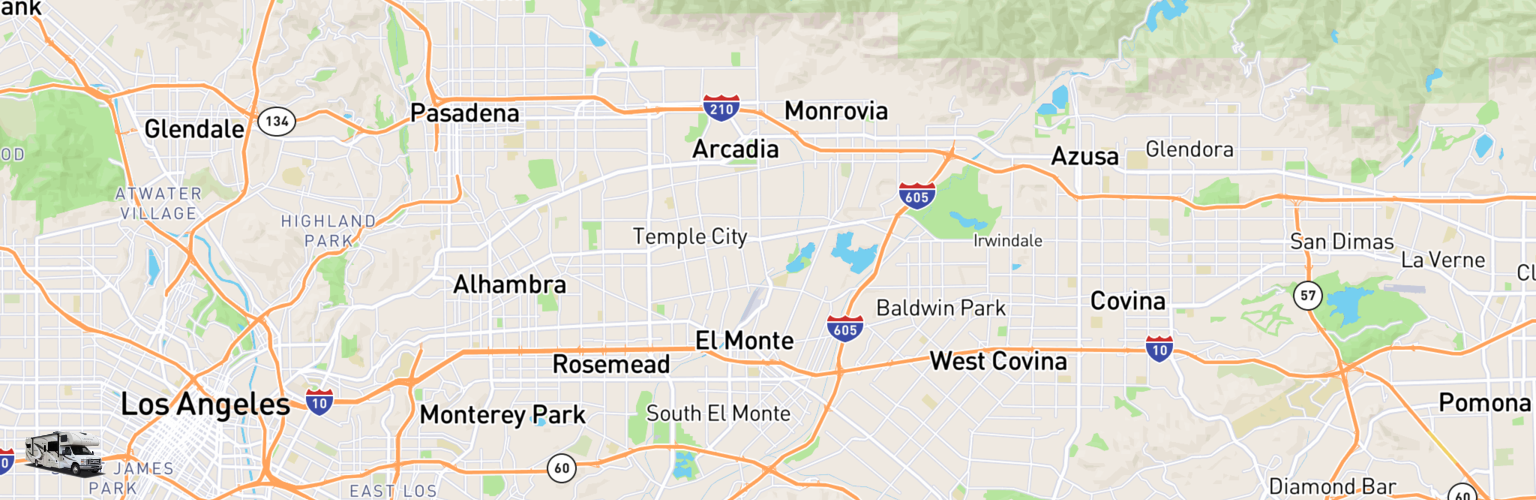 Class C RV Rentals Map El Monte, CA