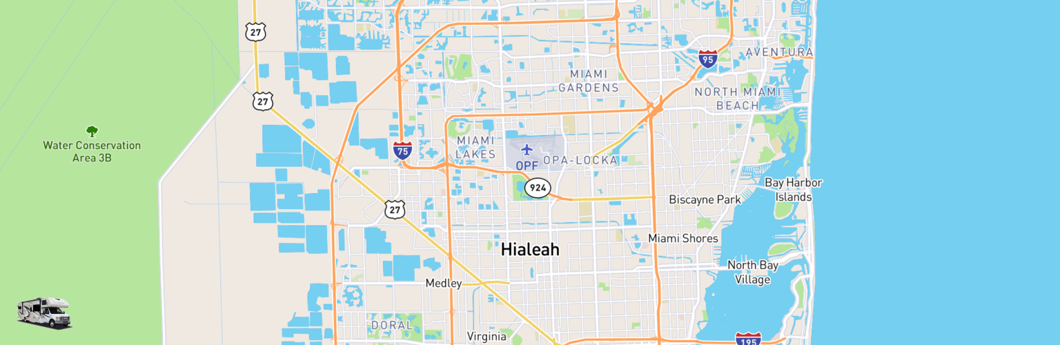 Class C RV Rentals Map Hialeah, FL