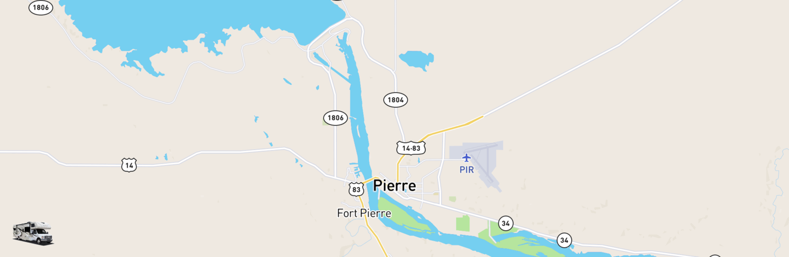 Class C RV Rentals Map Pierre, SD