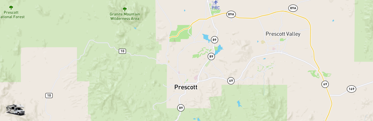 Class C RV Rentals Map Prescott, AZ