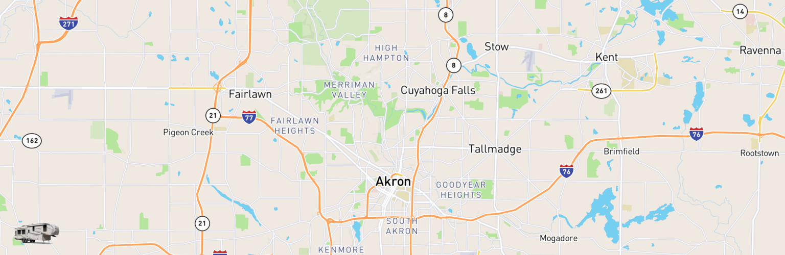 Fifth Wheel Rentals Map Akron, OH