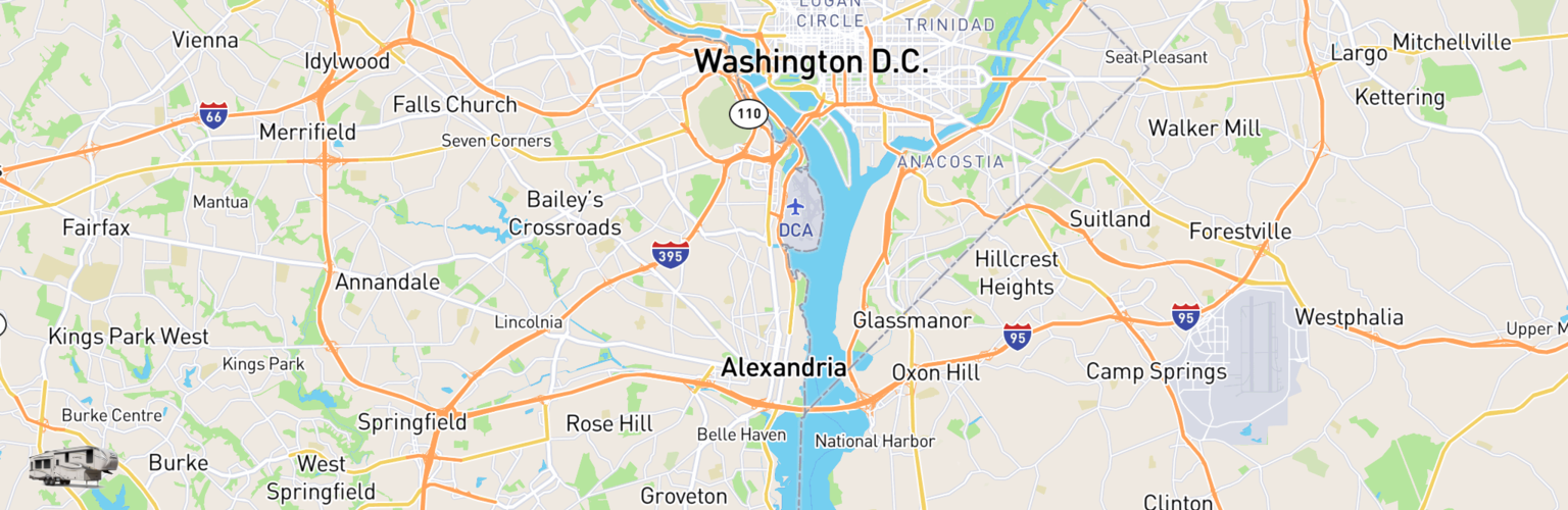 Fifth Wheel Rentals Map Alexandria, VA