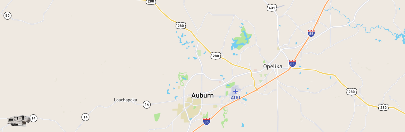 Fifth Wheel Rentals Map Auburn, AL