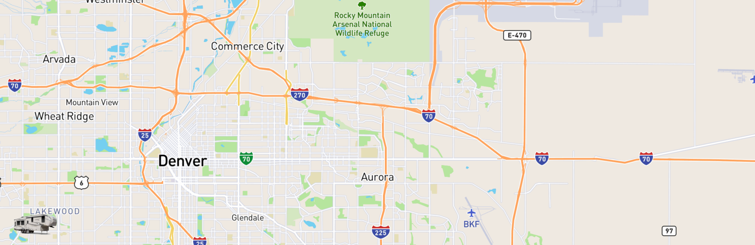 Fifth Wheel Rentals Map Aurora, CO