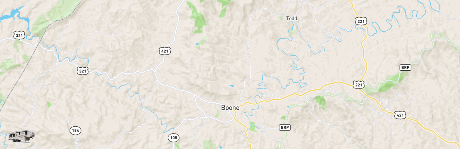 Fifth Wheel Rentals Map Boone, NC