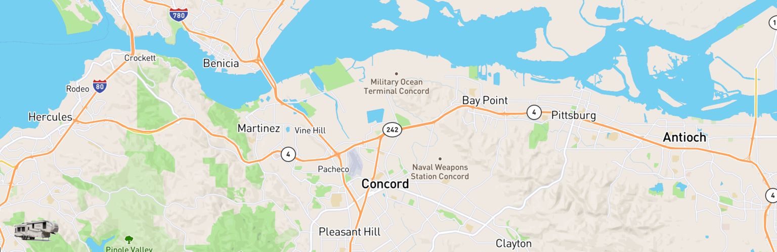 Fifth Wheel Rentals Map Concord, CA