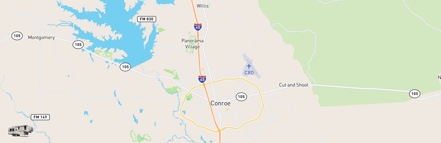 Fifth Wheel Rentals Map Conroe, TX