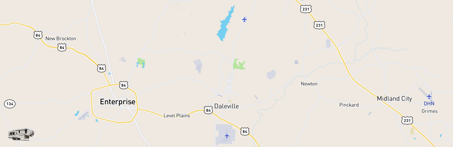 Fifth Wheel Rentals Map Daleville, AL