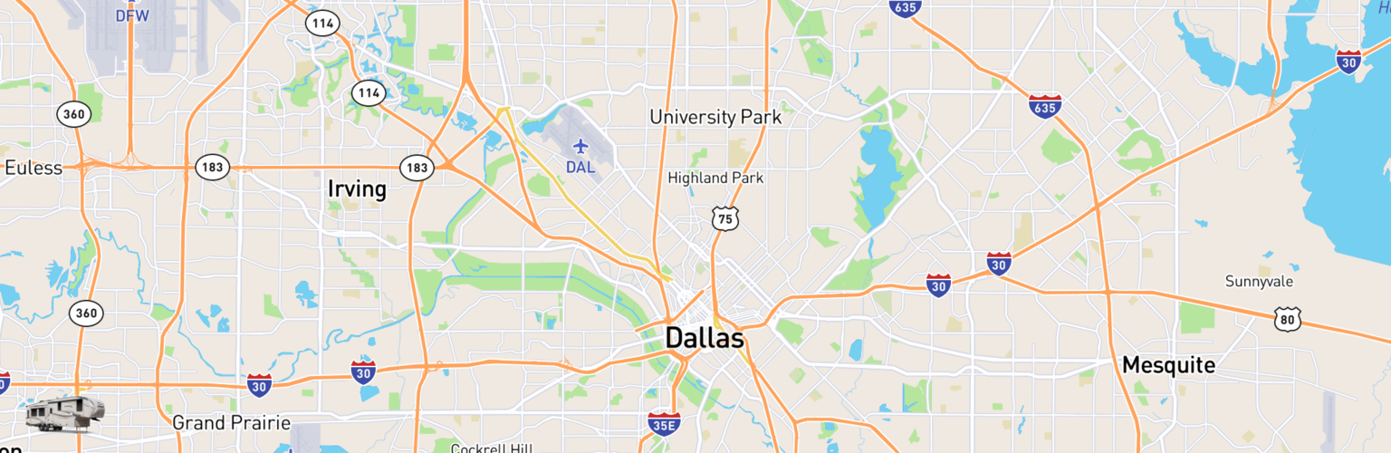 Fifth Wheel Rentals Map Dallas, TX