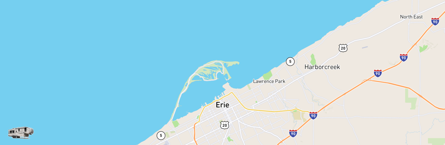 Fifth Wheel Rentals Map Erie, PA