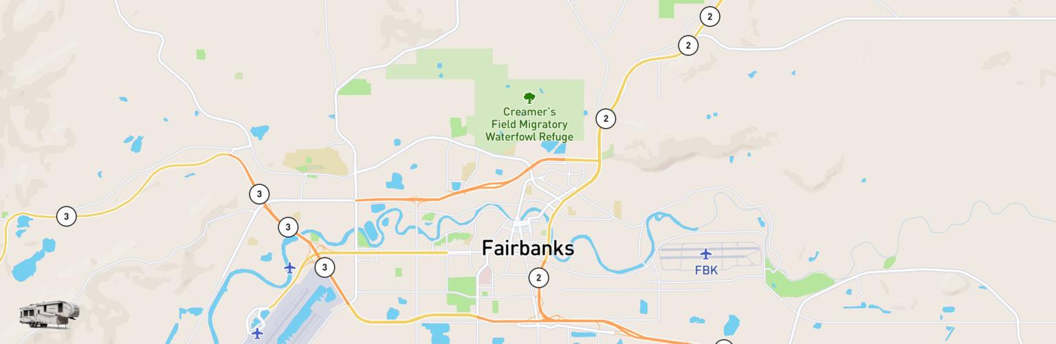 Fifth Wheel Rentals Map Fairbanks, AK