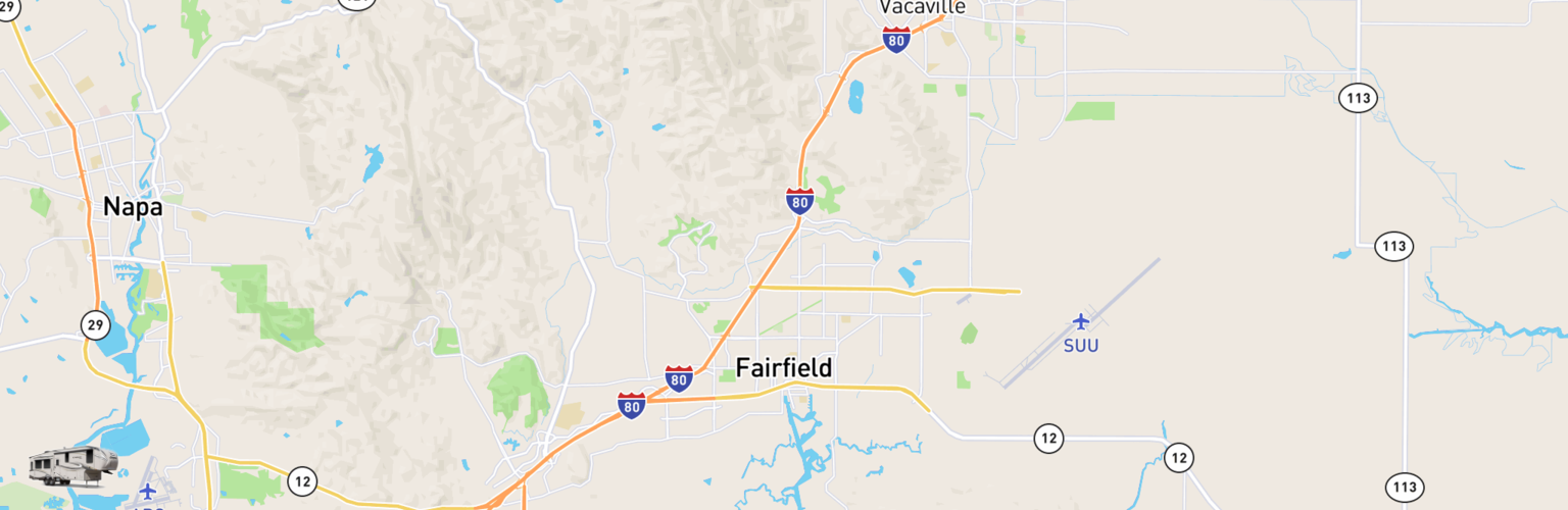 Fifth Wheel Rentals Map Fairfield, CA