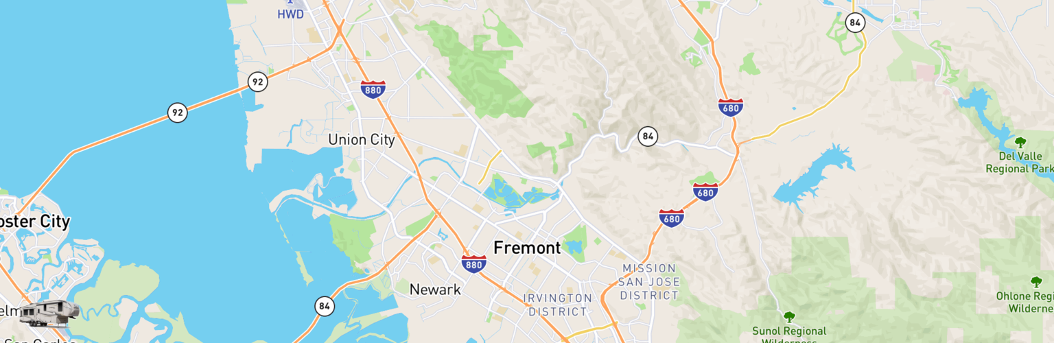 Fifth Wheel Rentals Map Fremont, CA