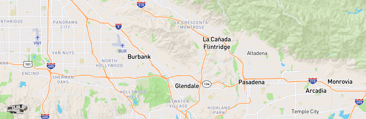 Fifth Wheel Rentals Map Glendale, CA