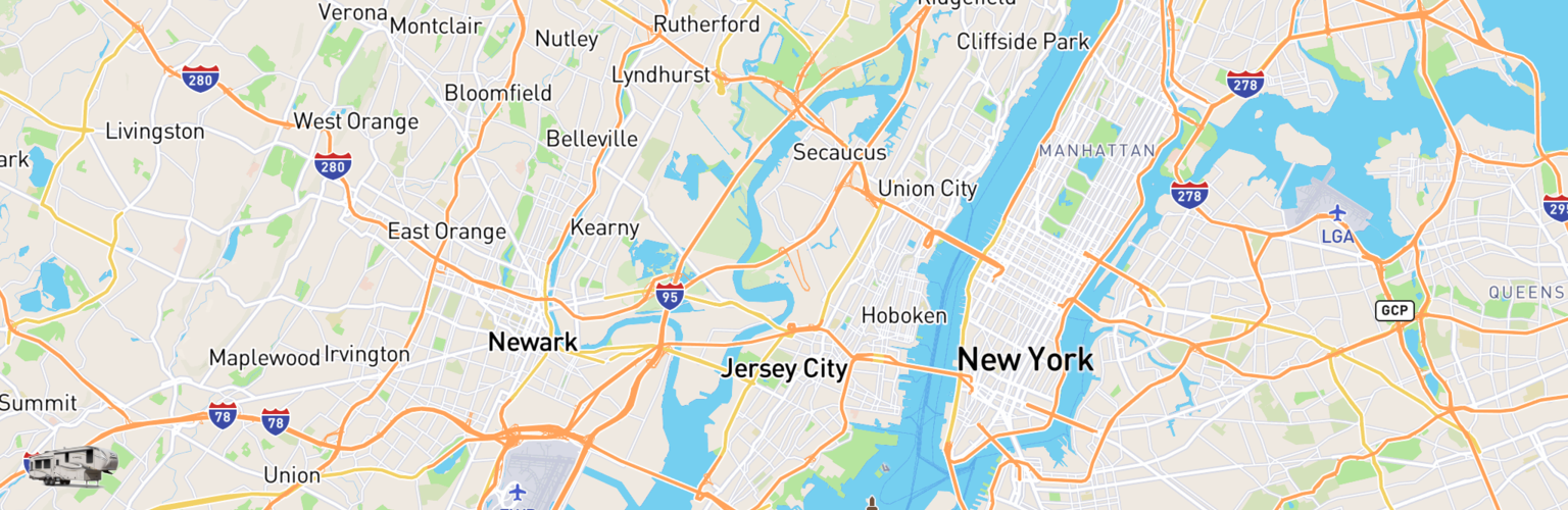 Fifth Wheel Rentals Map Jersey City, NJ