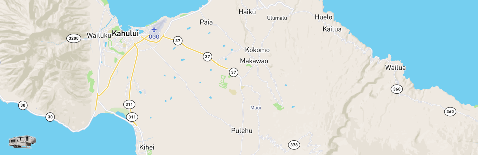 Fifth Wheel Rentals Map Maui, HI