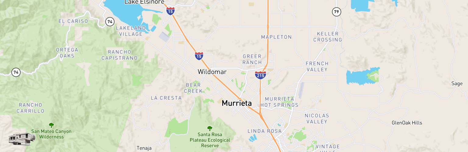 Fifth Wheel Rentals Map Murrieta, CA